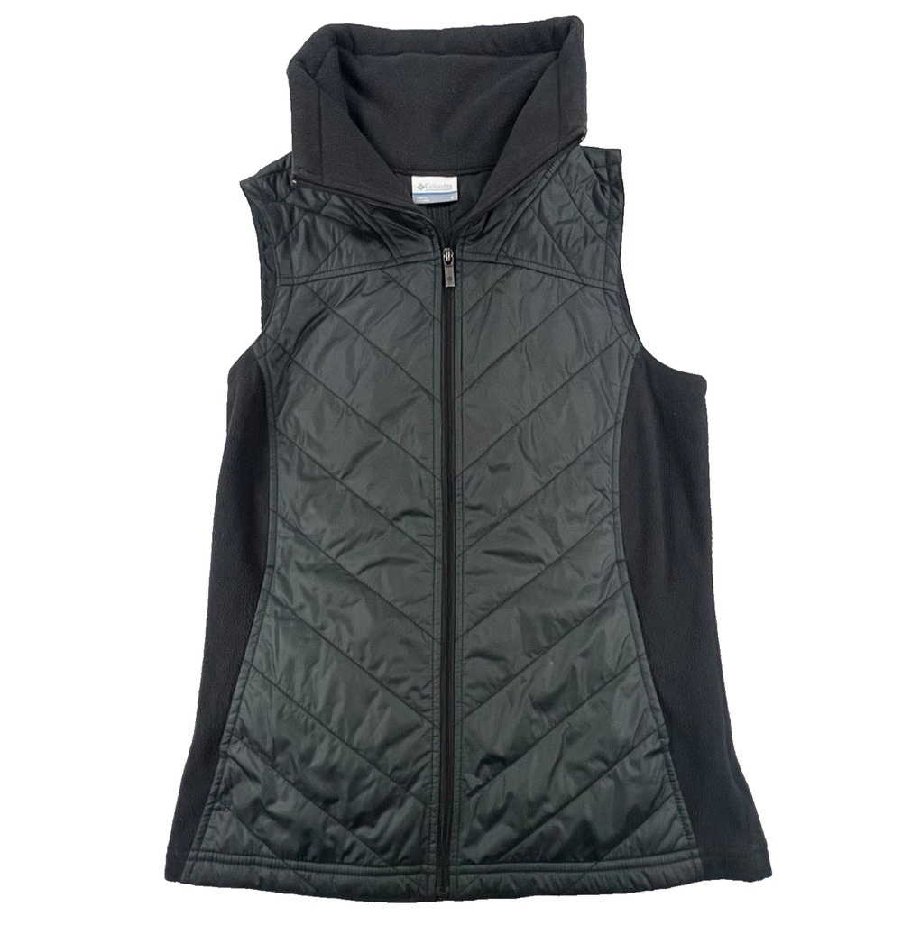 Columbia Black Quilted & Fleece Hybrid Vest (Women's S)
